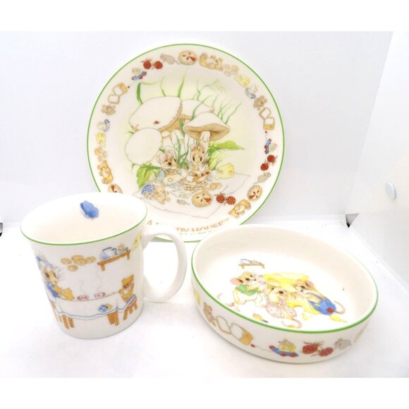 Gorham Merry Mouse Gift Child's Place Setting Priscilla Hillman preowned - Picture 2 of 6